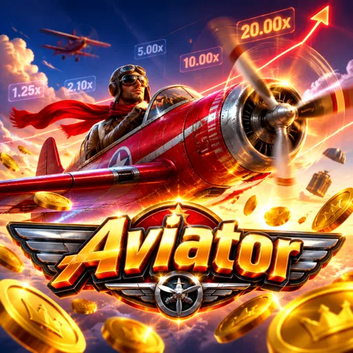 Cartão do crash game Aviator com avião subindo e multiplicador